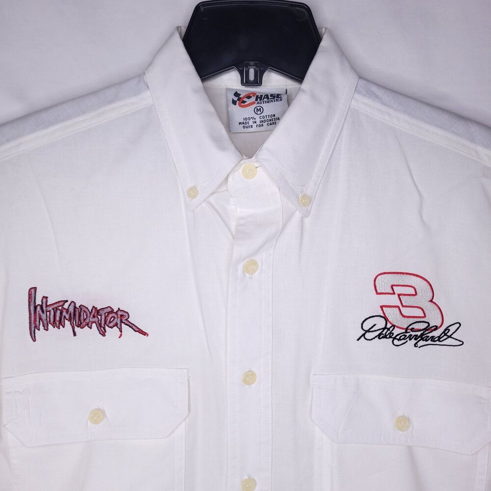 Dale Earnhardt Shirt Mens Medium White Chase Authentics Intimidator